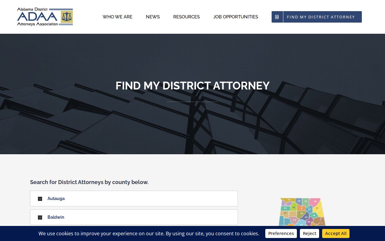 Jackson County court dockets Alabama District Attorneys Association directory