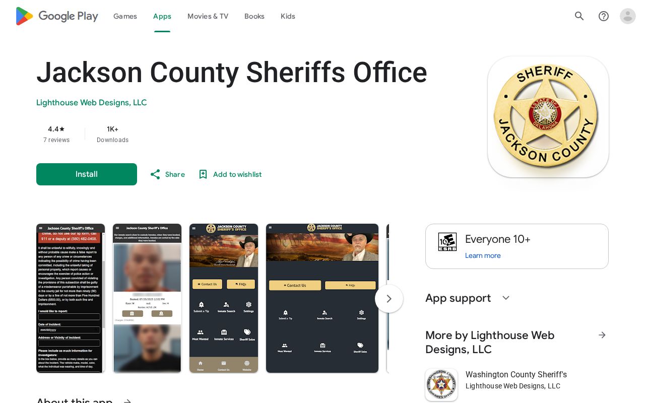 Jackson County warrant records sheriff app Google Play listing